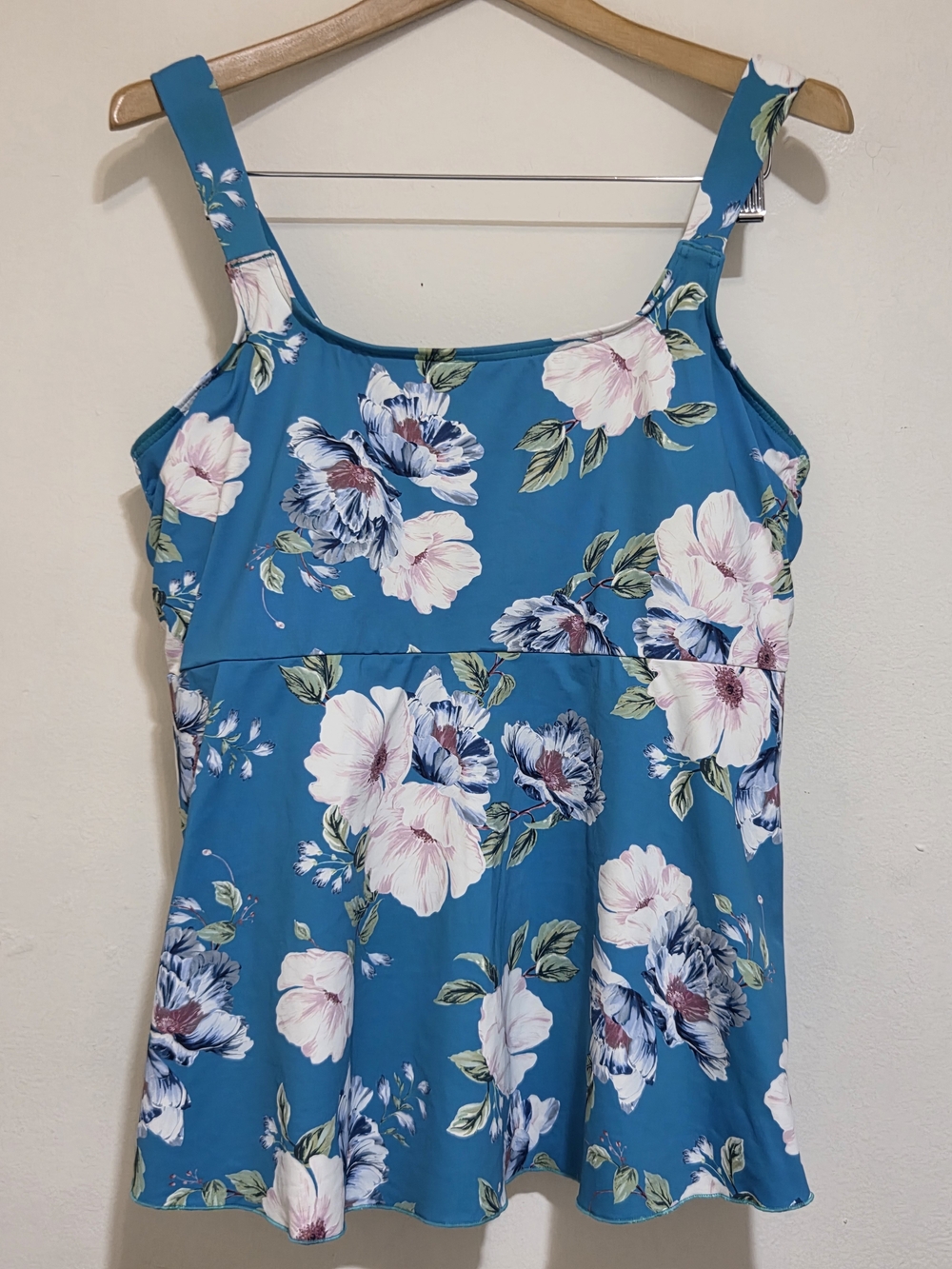 Lands' End Flutter Tankini Blue Floral